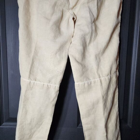 Sundance Sz. 4 New Linen Cotton Blend Organia Lace Pants in Sand Boho Lagenlook - Picture 15 of 16